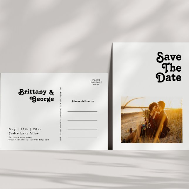 Convite De Foto De Letreiro Retro Moderno Para Sal (Criador carregado)