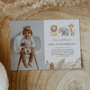 Convite de Foto de Paisagem de Animais do Safari