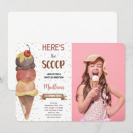 Convite de Foto de Sorvete Editável