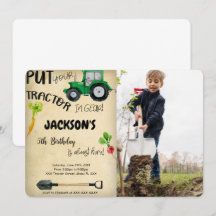 Convite de Foto de Trator