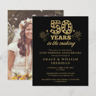 Convite de Foto do 50º Aniversário de Orçamento em