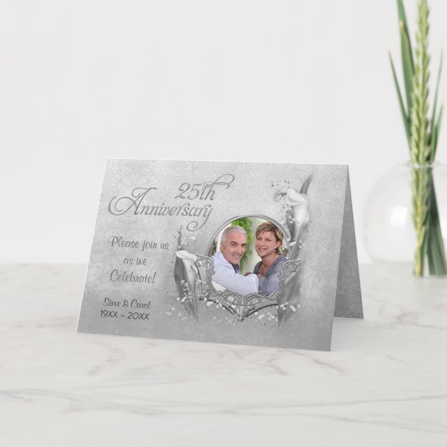 Convite de Foto do Aniversário de Bodas de Prata c (Frente)