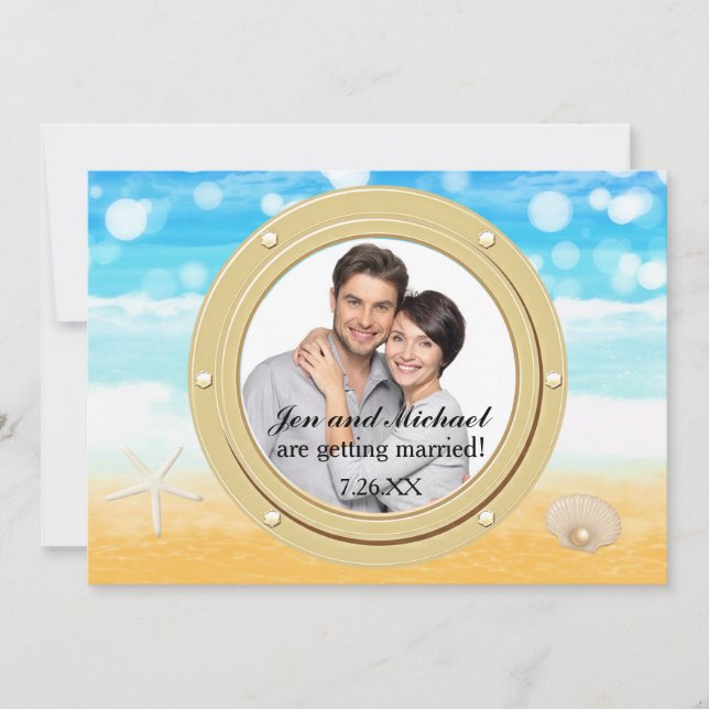 Convite de Foto do Porto de Casamento de Cruzeiro  (Frente)