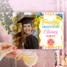 Convite de Foto e Código QR de Limonada Rosa para 