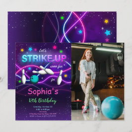 Convite de Foto Editável de Boliche