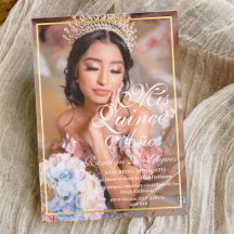 Convite de Foto Elegante Quinceanera Minimalista