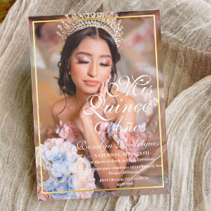 Convite de Foto Elegante Quinceanera Minimalista