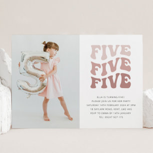 Convite de Foto Paisagem com Tom Rosado Retrô para