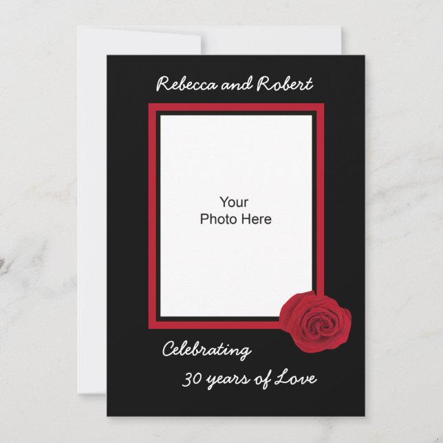 Convite de Foto para 30º Aniversário de Casamento (Frente)