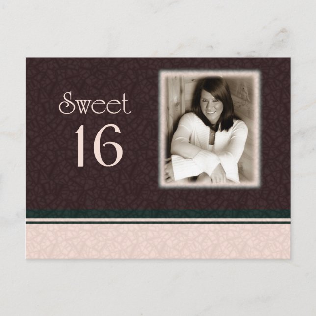 Convite de Foto para Aniversário de 16 Anos Doce (Frente)