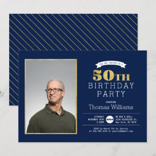 Convite de Foto para Aniversário de 50 Anos em Dou