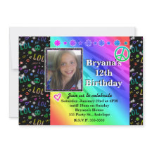 Convite de Foto para Aniversário LOL Arco-íris par