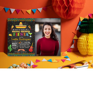 Convite de Foto para Chá de Noiva Mexicano Fiesta