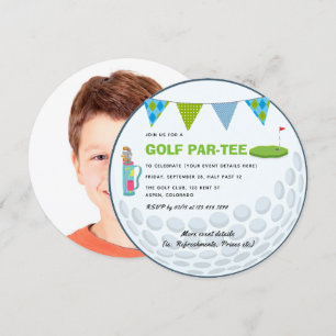 Convite de Foto para Festa com Tema de Golfe