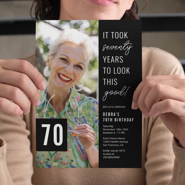 Convite de Foto para Festa de 70 Anos (Criador carregado)