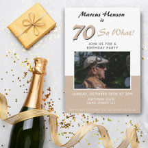 Convite de Foto para Festa de Aniversário de 70 An