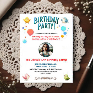 Convite de Foto para Festa de Aniversário de Crian