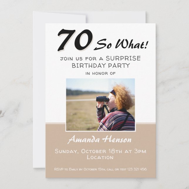 Convite de Foto para Festa de Aniversário Surpresa (Frente)