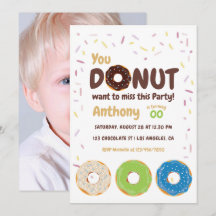 Convite de Foto para Festa de Donut
