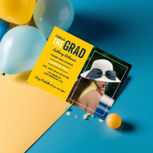 Convite de Foto para Festa de Formatura Azul e Mil
