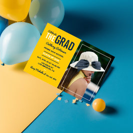 Convite de Foto para Festa de Formatura Azul e Mil