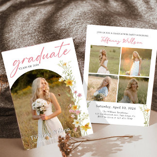Convite de Foto para Festa de Formatura Floral