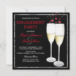 Convite de Foto para Festa de Noivado com Coração 