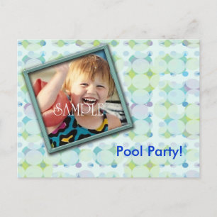 Convite de Foto para Festa na Piscina