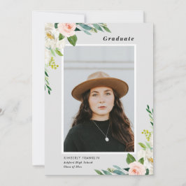Convite De Foto Para Graduação Floral De Jardim