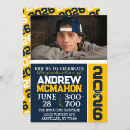 Convite de Foto para Graduação Moderna e marinho