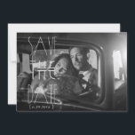 Convite de Foto para Salvar a Data em Art Déco<br><div class="desc">Personalize seu próprio cartão 5x7. Clique no botão Personalizar para inserir sua arte, desenhos ou fotos e criar um convite 5x7 único! Experimente adicionar texto usando fontes legais e veja uma pré-visualização da sua criação! Nosso convite 5x7 simples de personalizar não tem pedidos mínimos e é feito após o seu...</div>