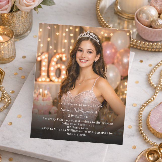 Convite de foto para Sweet 16 (Criador carregado)