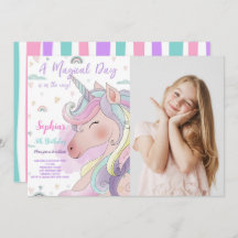 Convite de Foto Unicorn