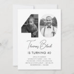 Convite de Fotografia de aniversário de 40 anos<br><div class="desc">Comemore seu estilo aniversário de 40 anos de marco com nosso convite personalizado com suas fotos favoritas do passado e do presente! Essa design minimalista mostra suas lembranças queridas e adiciona um toque de glamour a sua ocasião especial. Com texto personalizável e impressão premium, este convite certamente impressionará seus convidados...</div>