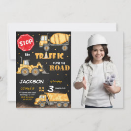 Convite de Fotografia de Aniversário para Construç