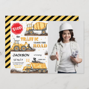 Convite de Fotografia de Aniversário para Construç