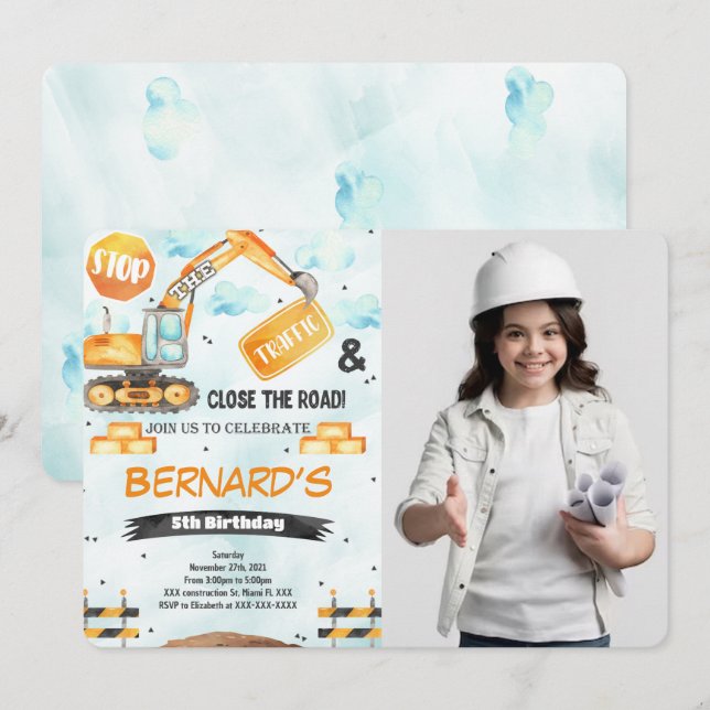 Convite de Fotografia de Construção (Frente/Verso)