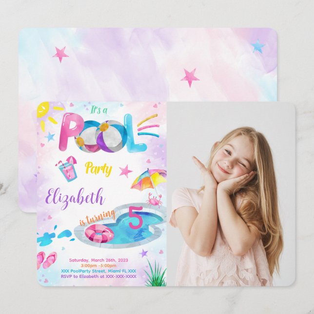 Convite de Fotografia de piscina (Frente/Verso)