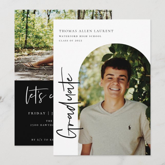 Convite de Fotografia de Quadro Arranjado para Gra (Frente/Verso)