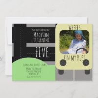 Convite De Fotografia De Rodas De Transporte Escol