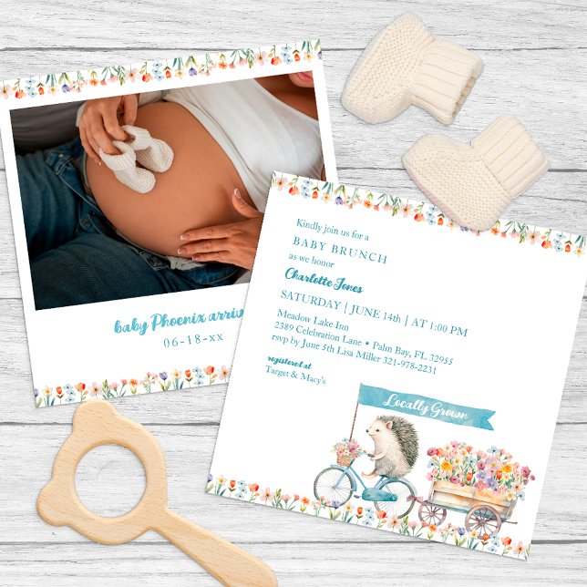 Convite de Fotografia do Chá de fraldas de Névoa A (Whimsical Baby Shower Invitation )