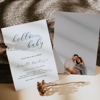 Convite de Fotografia do Chá de fraldas de Nuvem A