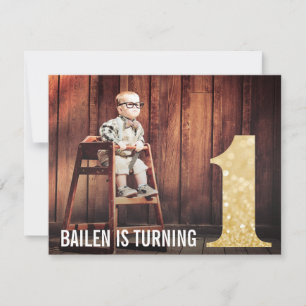 Convite De Fotografia Do Glitter One Dourado Do pr