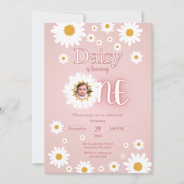 Convite de Fotografia do primeiro aniversario Dais (Frente)