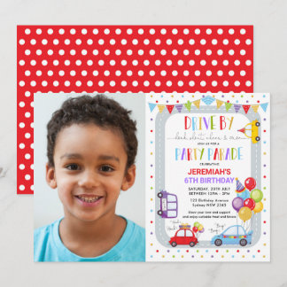 Convite de Fotografia Drive By Festa de aniversári