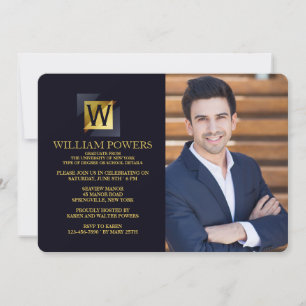 Convite de Fotografia Inicial Dourado