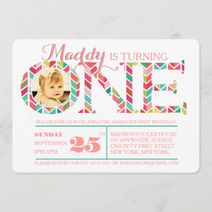 Convite de Fotografia Número Um do primeiro aniver