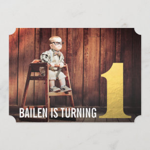 Convite de Fotografia Número Um Dourado do primeir