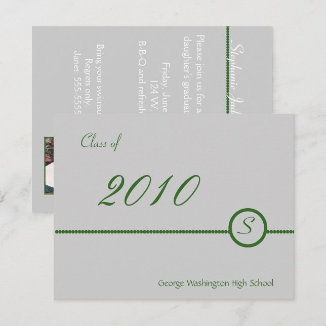 Convite de Fotografia para Cinzas e Monograma Verd (Frente/Verso)