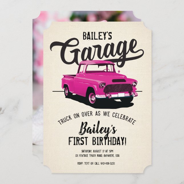 Convite de Fotografia para Festa de aniversário de (Frente/Verso)